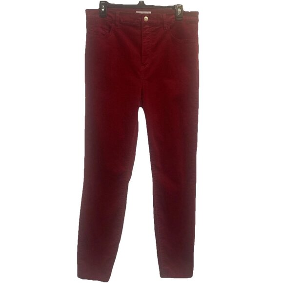 LOFT Made & Loved Women’s Red Cotton Blend Corduroy Skinny Pants Sz 30/10 - Picture 1 of 14